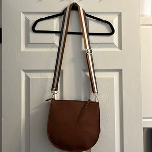 K.Carroll accessories cross body saddle bag with stripe strap